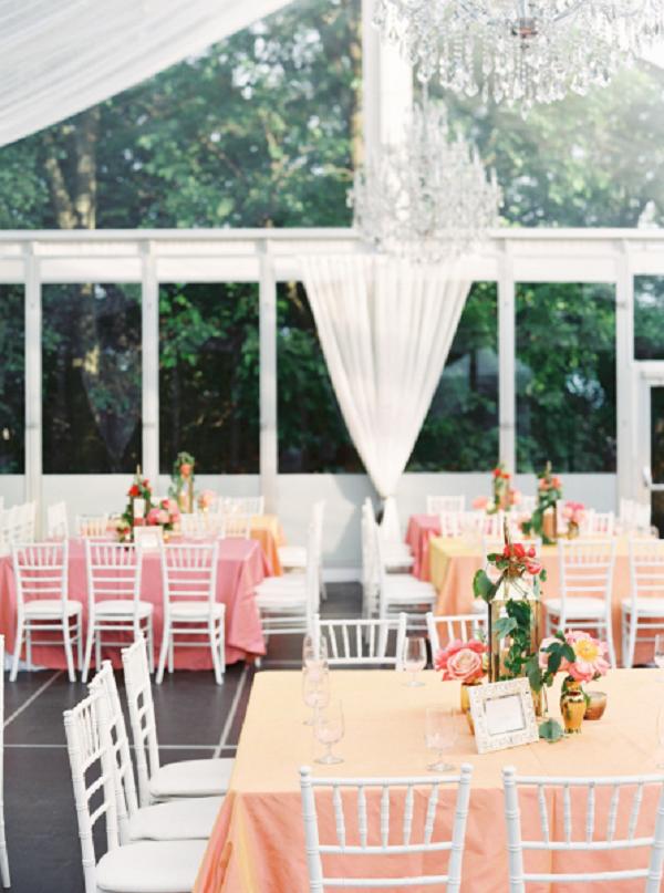 pink pastel wedding table decor