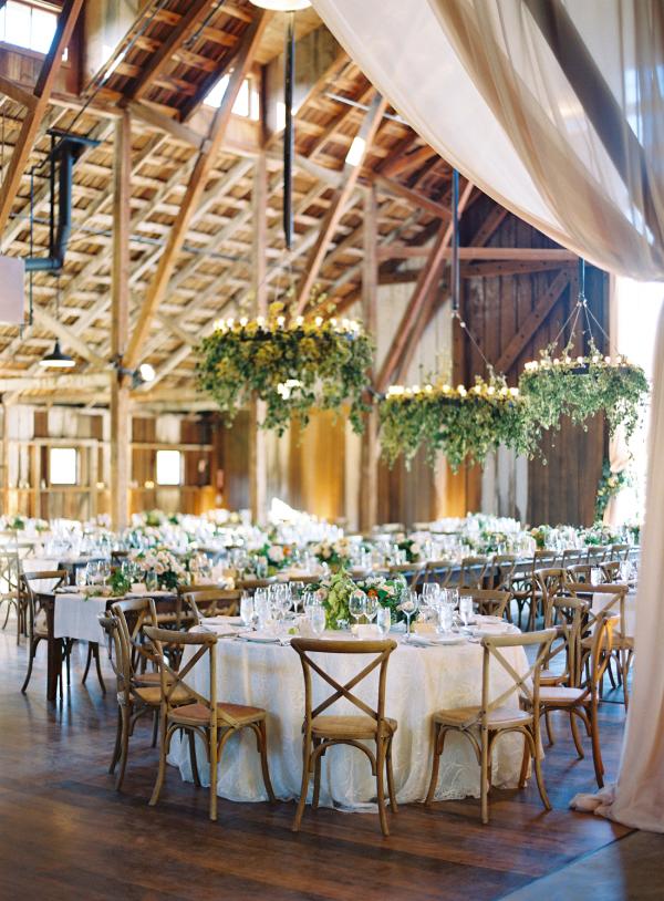 rustic barn green wedding table decor