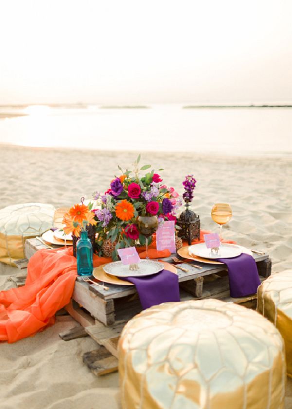 rustic beach wedding pallet table