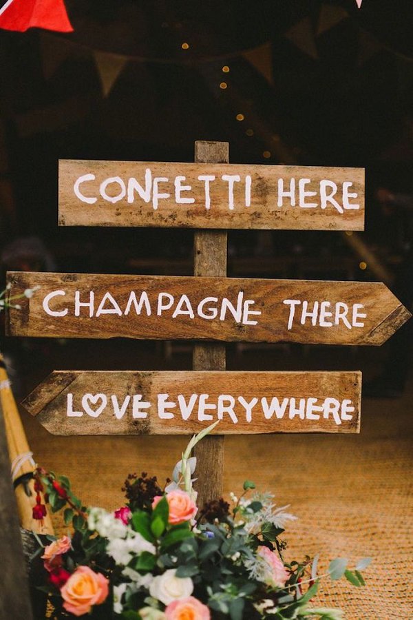 rustic chic wooden wedding sign