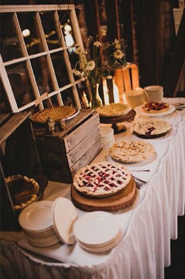 rustic indoor pie wedding dessert