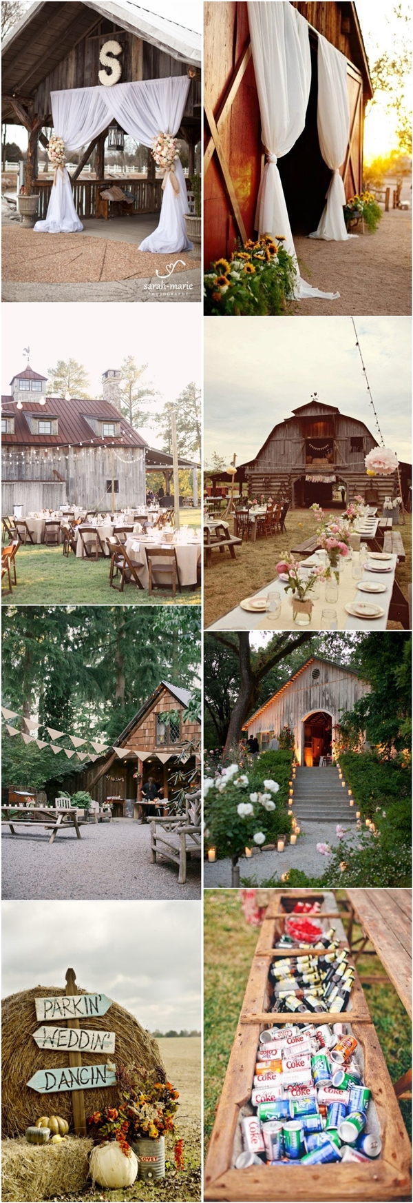 rustic outdoor wedding ideas- country barn wedding decor ideas
