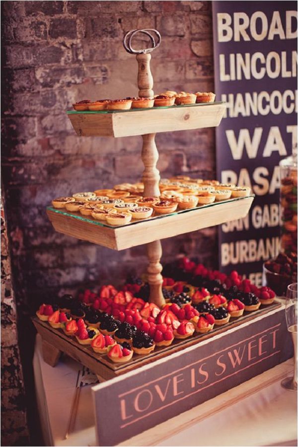 rustic pie bar wedding decor