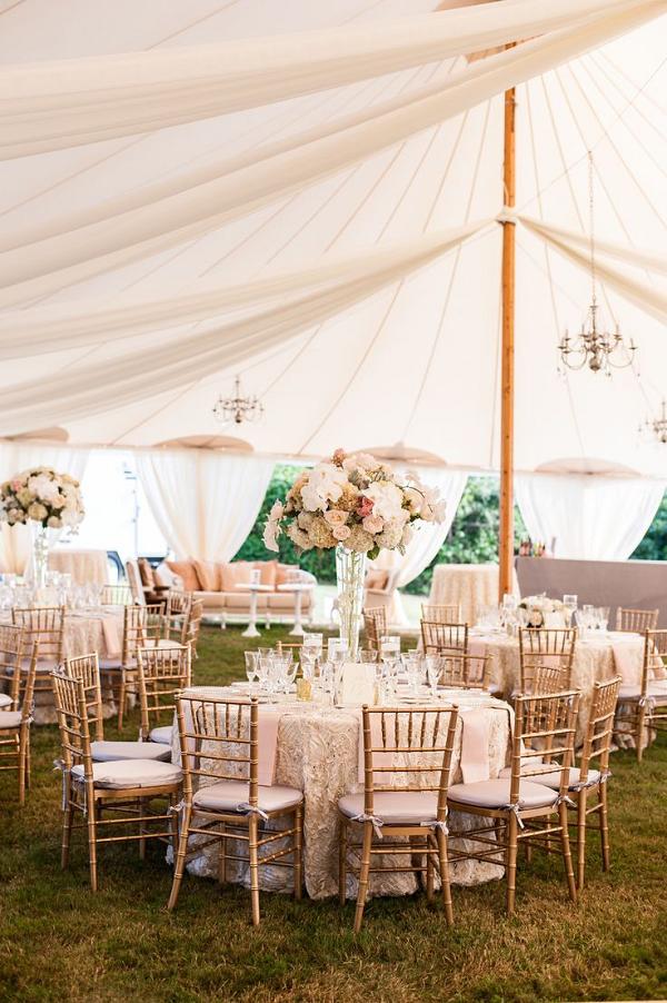 rustic pink garden wedding reception decor ideas