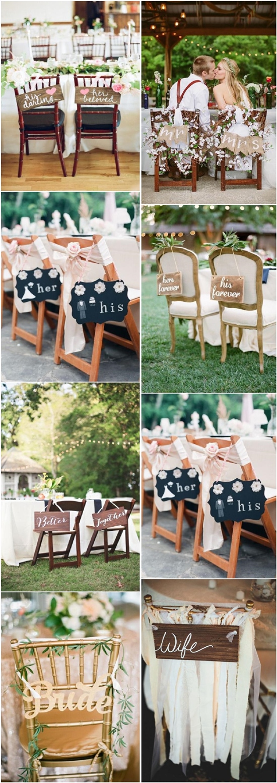 rustic signage wedding chair decors