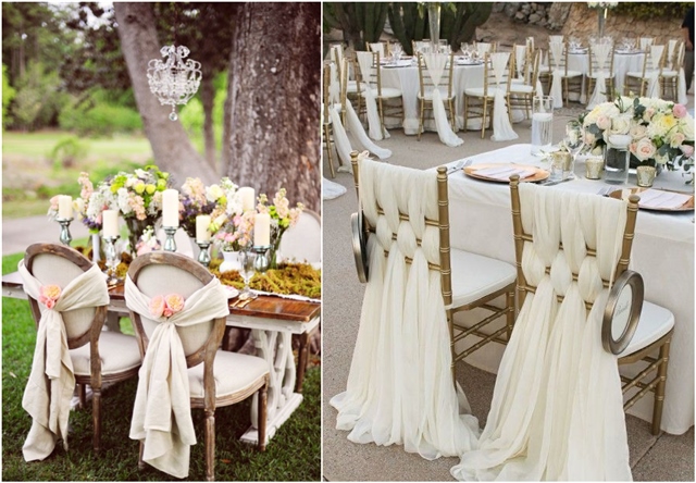 50 Creative Wedding Chair Decor with Fabric and Ribbons