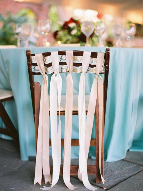 rustic wedding chair with ribbons