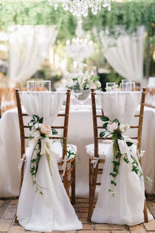 rustic white wedding chair decor ideas