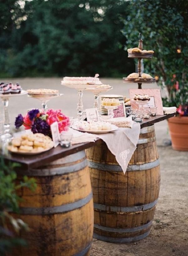 rustic wine barrel pie dessert