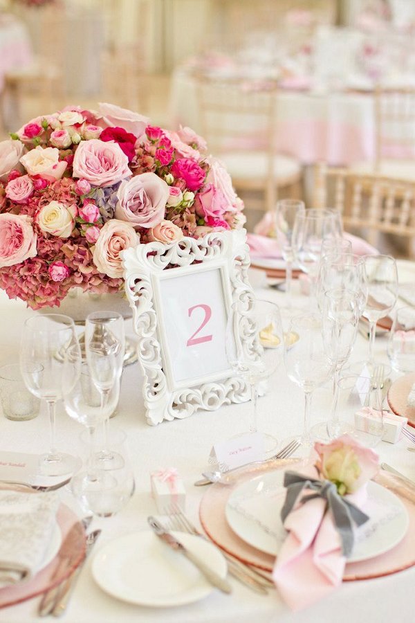 vintage peach wedding table decor ideas