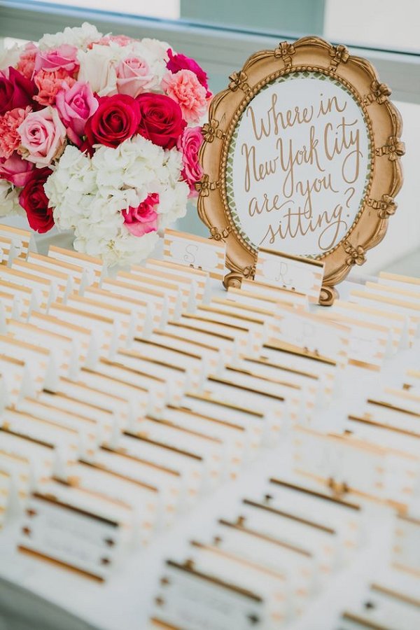 vintage wedding reception escort card idea