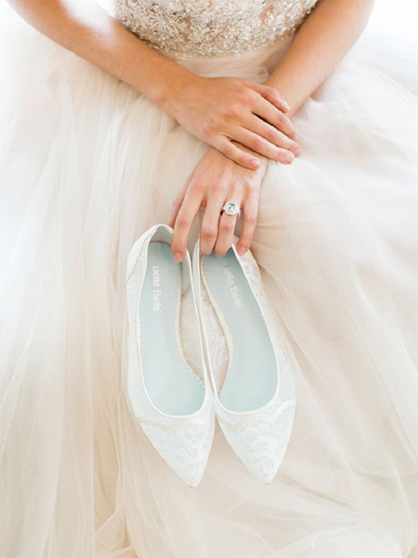 white lace wedding sandals