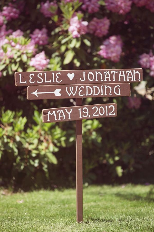 wood wedding sign- couple’s name & date