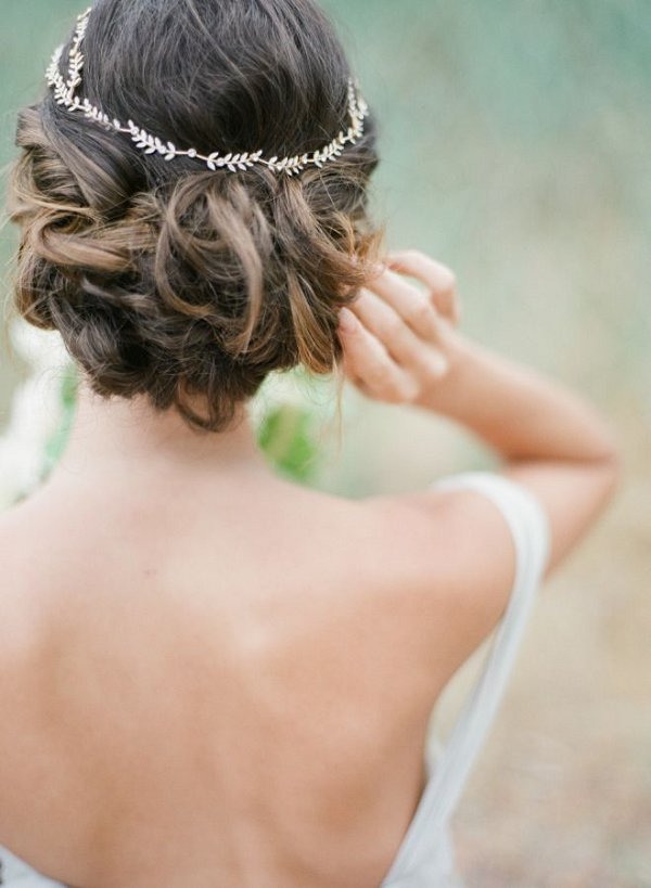 Twisted updo wedding hairstyle