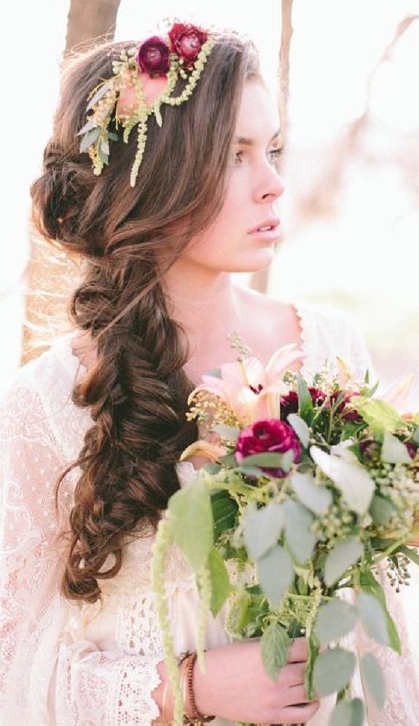 boho Stylish wedding hairstyle idea