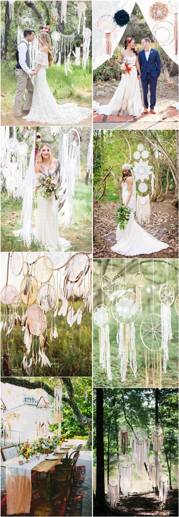 boho wedding ideas- bohemian dreamcatcthers wedding decor ideas