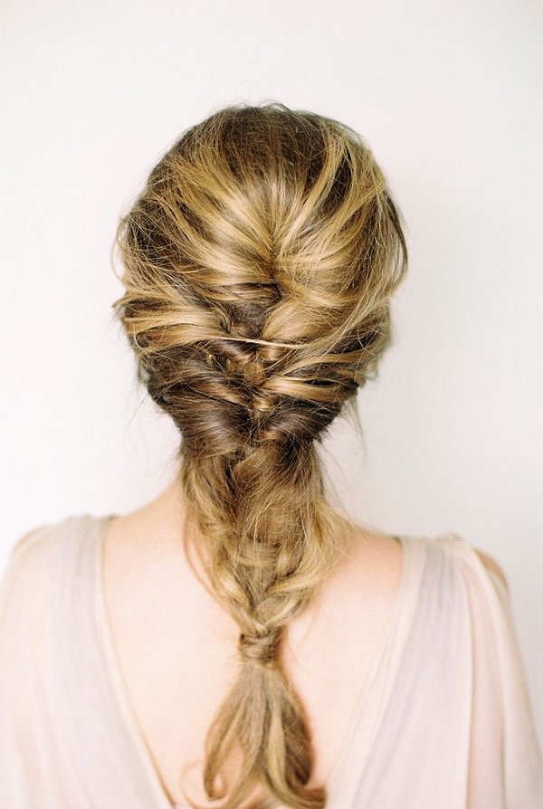 fishtail braided wedding bridal hairstyle