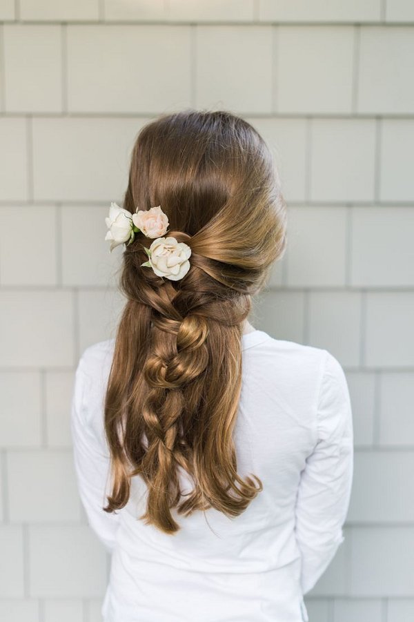 flower girl braid wedding hairstyle