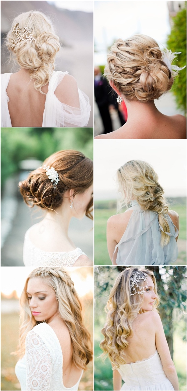 long wavy wedding bridal hairstyles