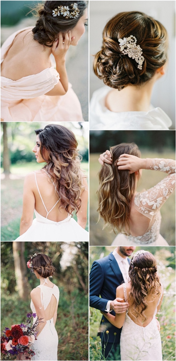 long wedding hairstyles- updos, half up half down