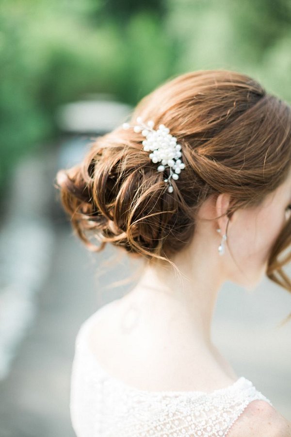 low wedding chignon hairstyle