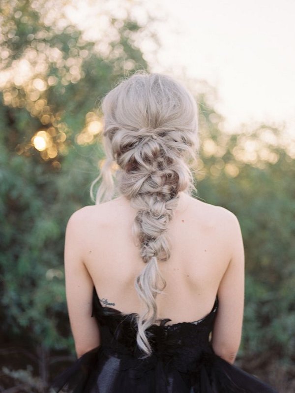 messy twisted braid wedding hairstyle