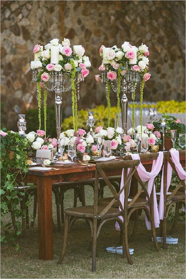 romantic rustic rose wedding reception ideas