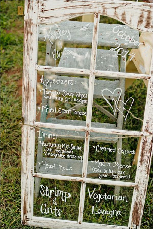 rustic window menu idea