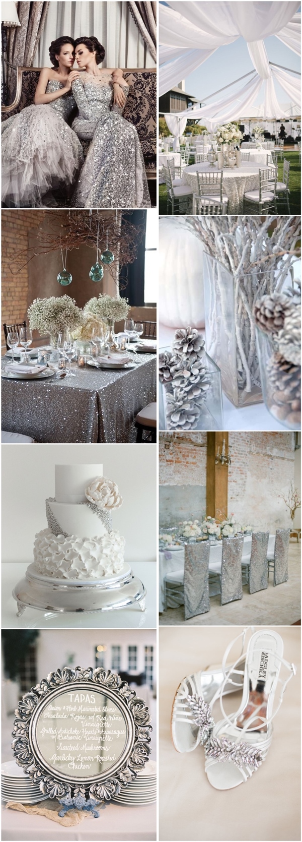 silver winter wedding color ideas