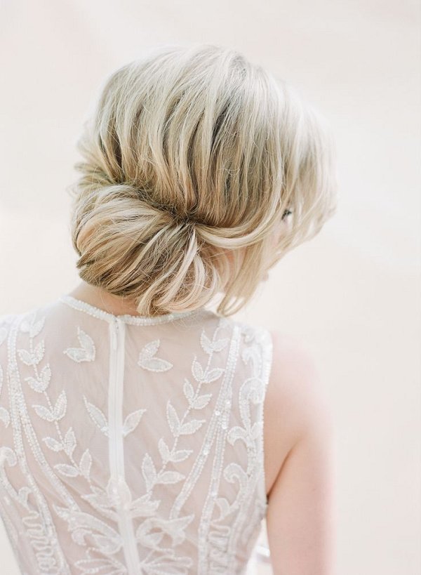 simple wedding chignon hairstyle