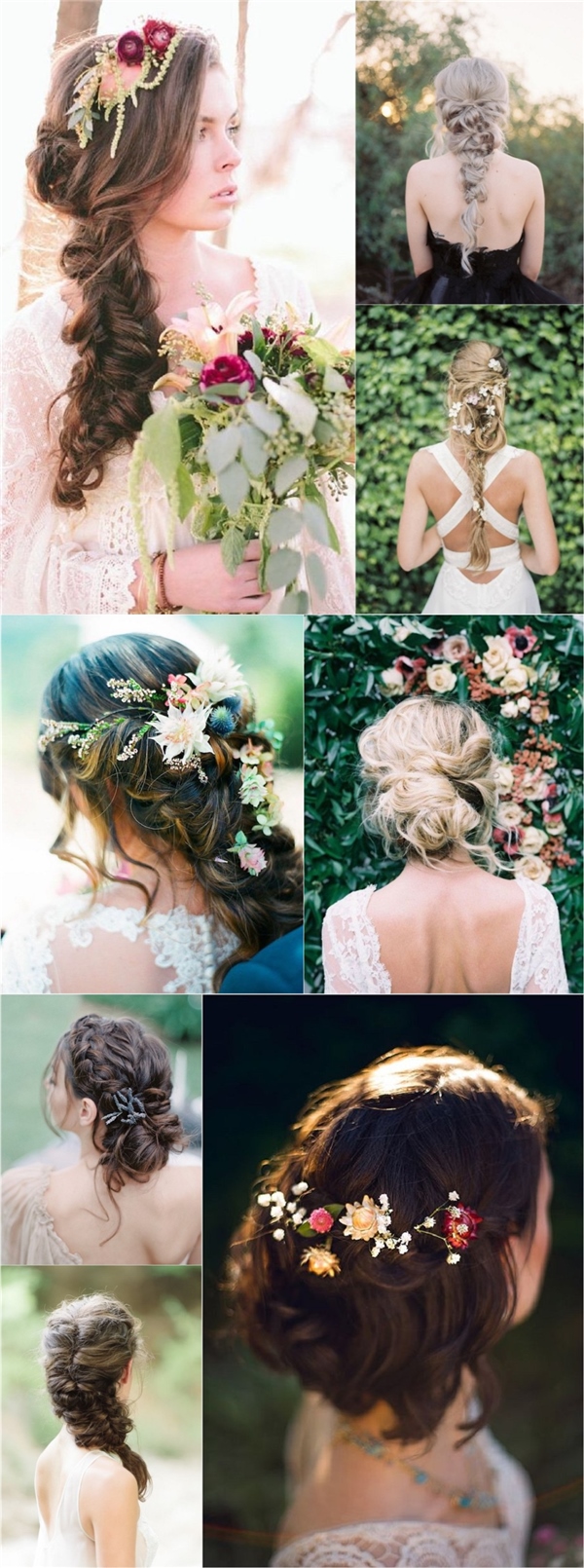 spring summer long bridal wedding hairstyles