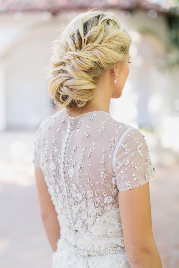 vintage twisted wedding updo bridal hairstyle