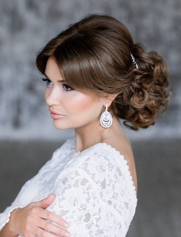 wedding low updo hairstyle for brides