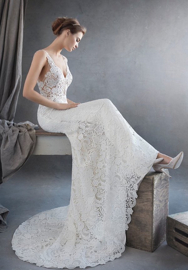 Lazaro vneck lace wedding dresses 2016