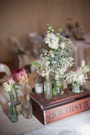 Protea and Rustic Fynbos Wedding Centerpiece