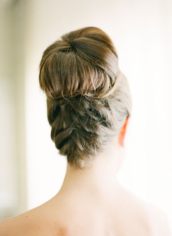 Upside Down French Braid Wedding Updo