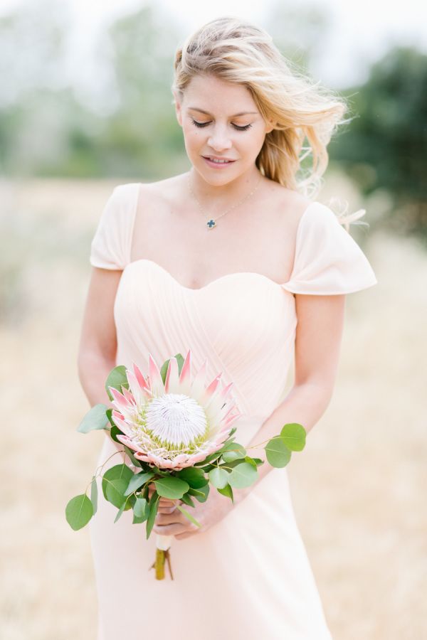 giant protea wedding bouquet