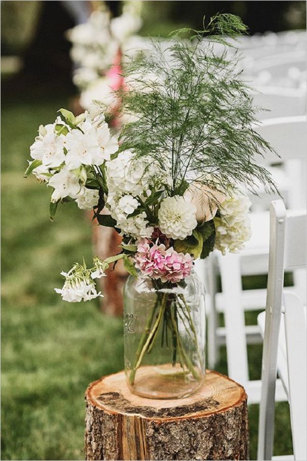 rustic country ceremony aisle decor