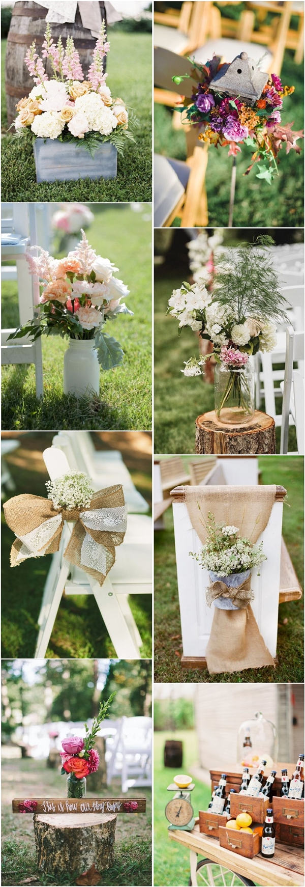 rustic country garden wedding ideas- outdoor backyard wedding decors