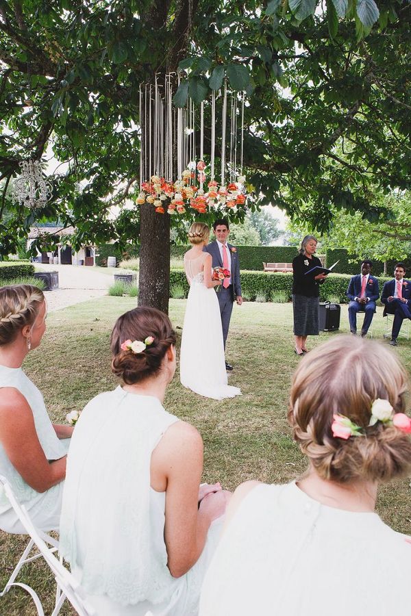 rustic hanging floral wedding chandelier