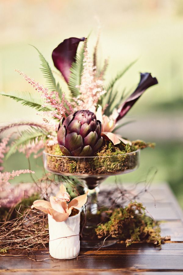 rustic protea wedding centerpiece