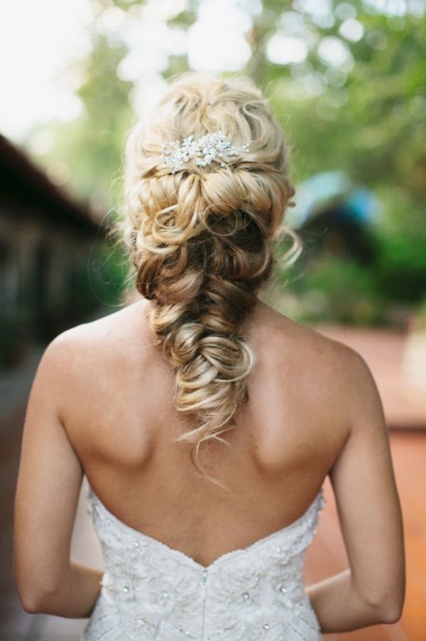 twisted fishtail braid updo wedding hairstyle Deer Pearl Flowers
