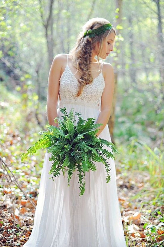 greenery fern wedding bouquet