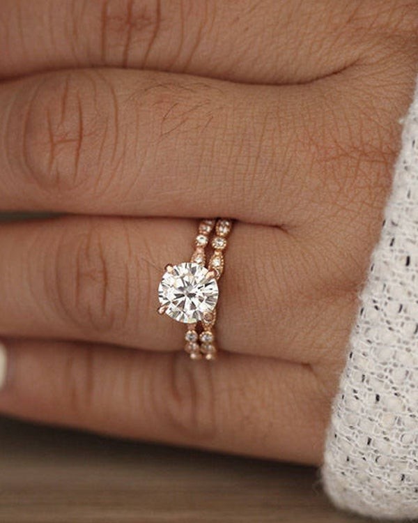 Moissanite Rose Gold Engagement Ring