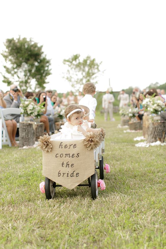 'here comes the bride' wagon