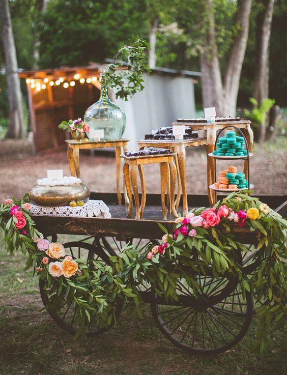 wedding wagon wedding dessert wedding decor ideas