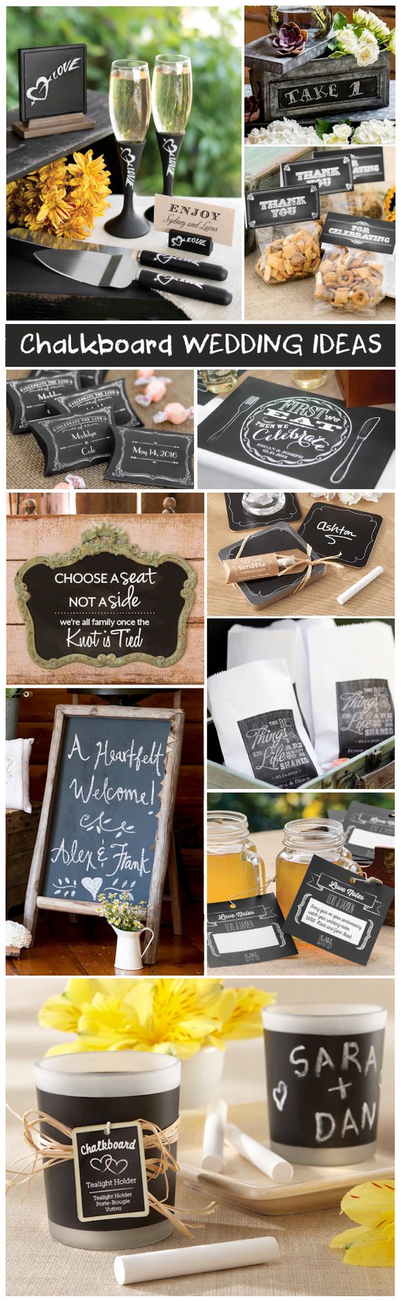 Chalkboard Wedding Decorations & Favor Ideas