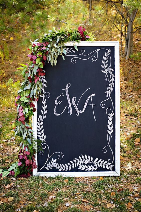 Chalkboard wedding signs