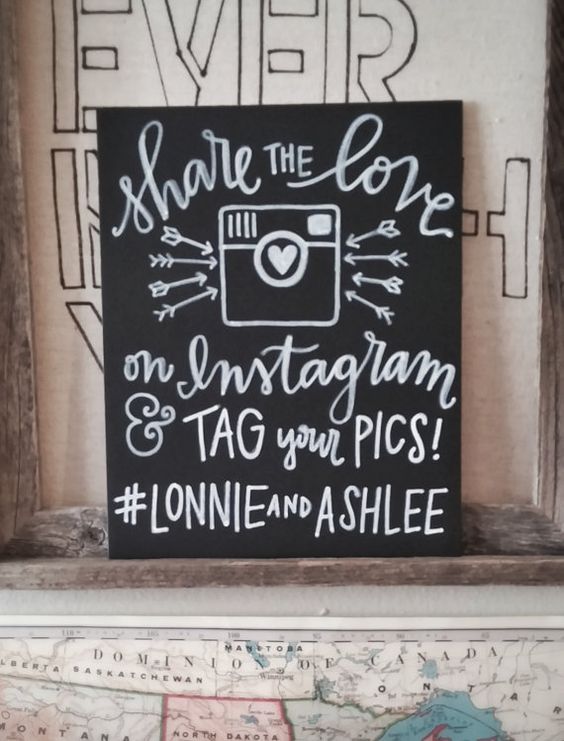Hand Painted Faux Chalkboard Wedding Sign