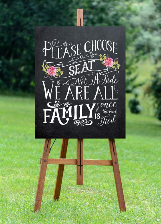 Printable chalkboard wedding sign from OurFriendsEclectic via Etsy